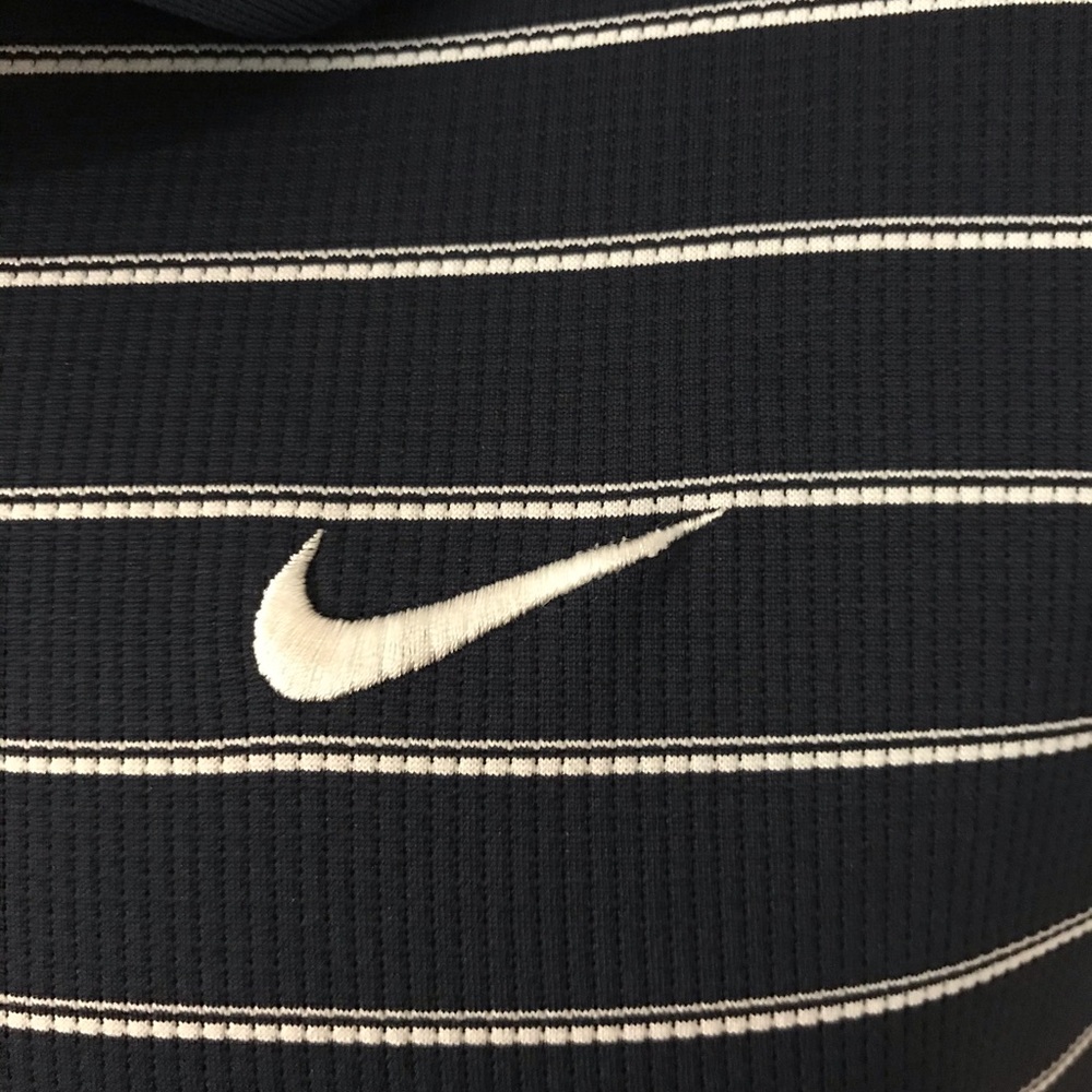 Nike Dri-Fit Polo Mens XL Shirt Blue White Stripes Short Sleeve - Picture 2 of 9